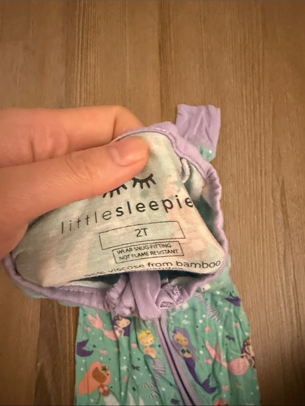 Little Sleepies convertible footie teal mermaid print - 2T